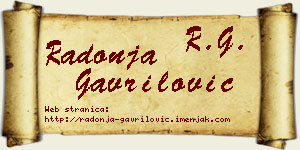 Radonja Gavrilović vizit kartica